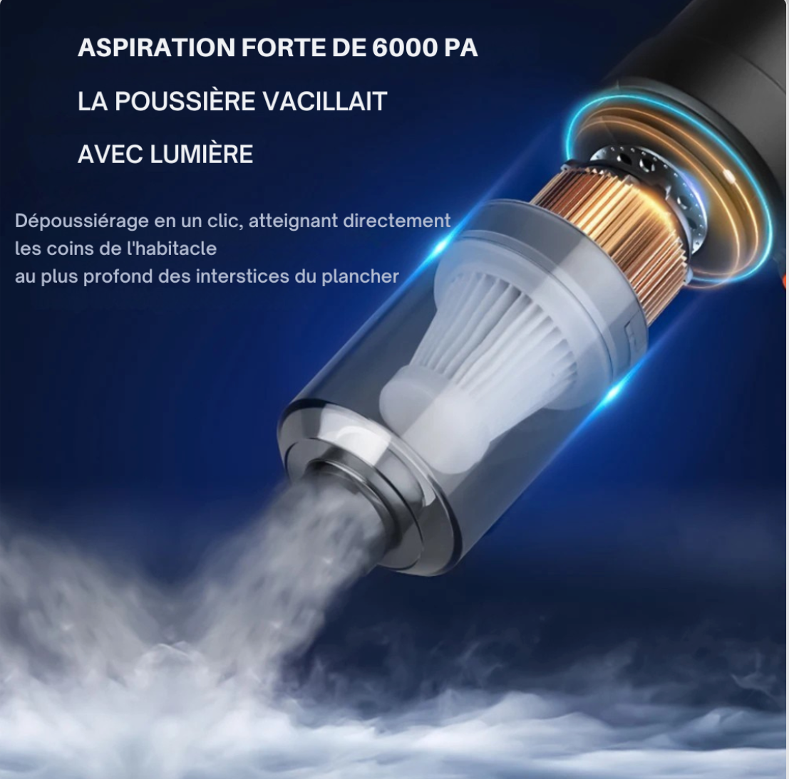 Aspirateur sans fil portable pour la maison et la voiture – 120W haute puissance